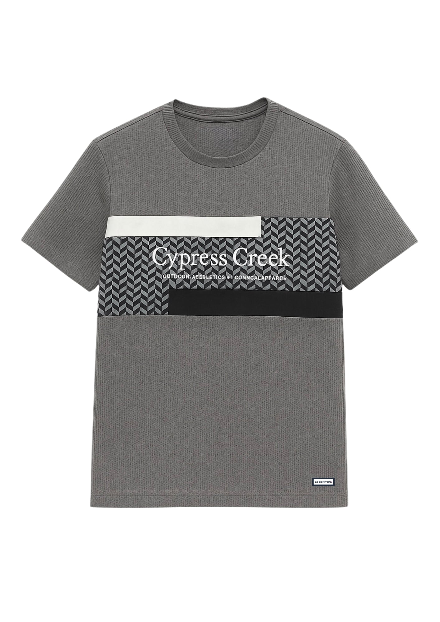 Textured Geometric Panel Tee