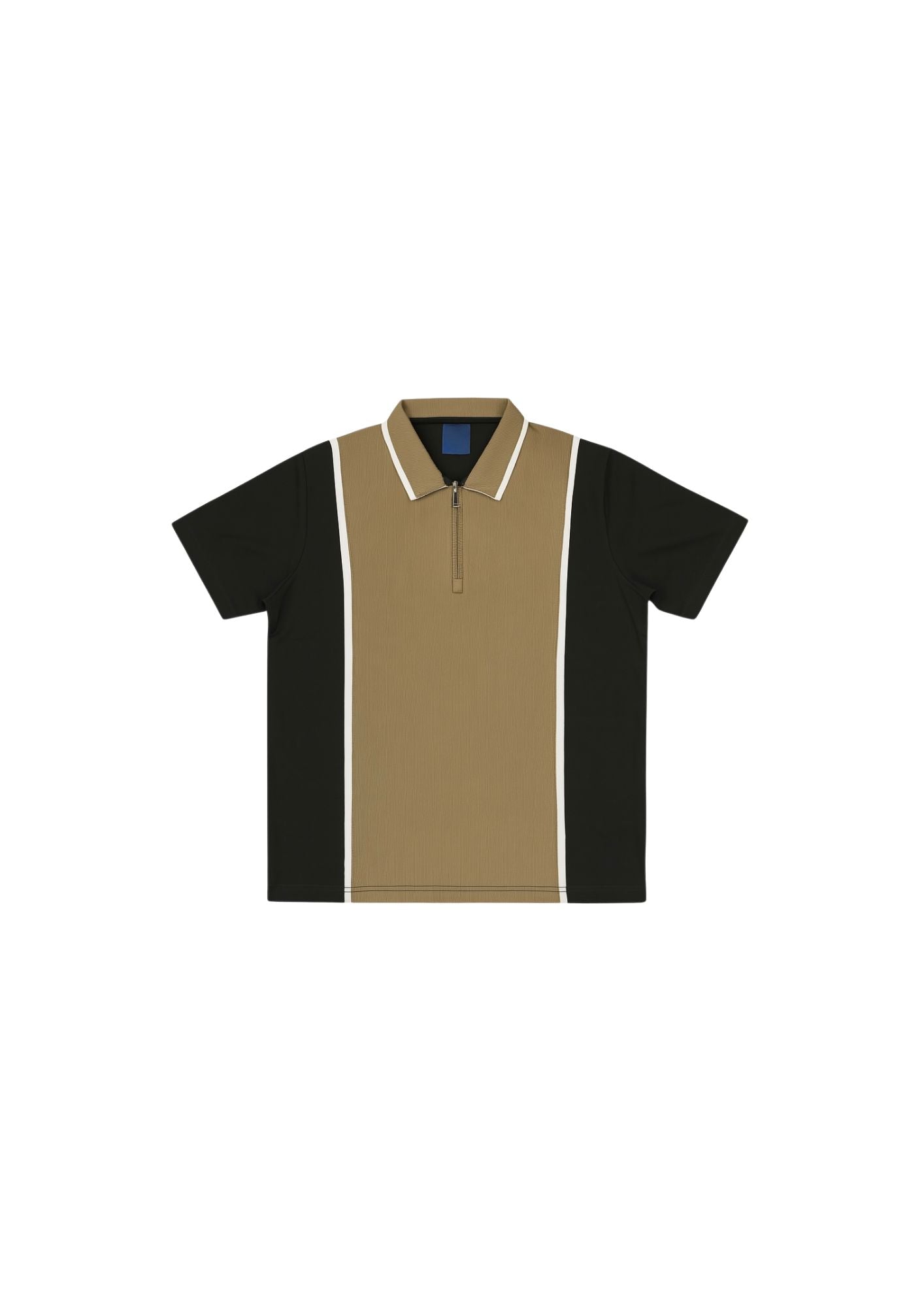 Zip Style Dual-Tone Polo Tee