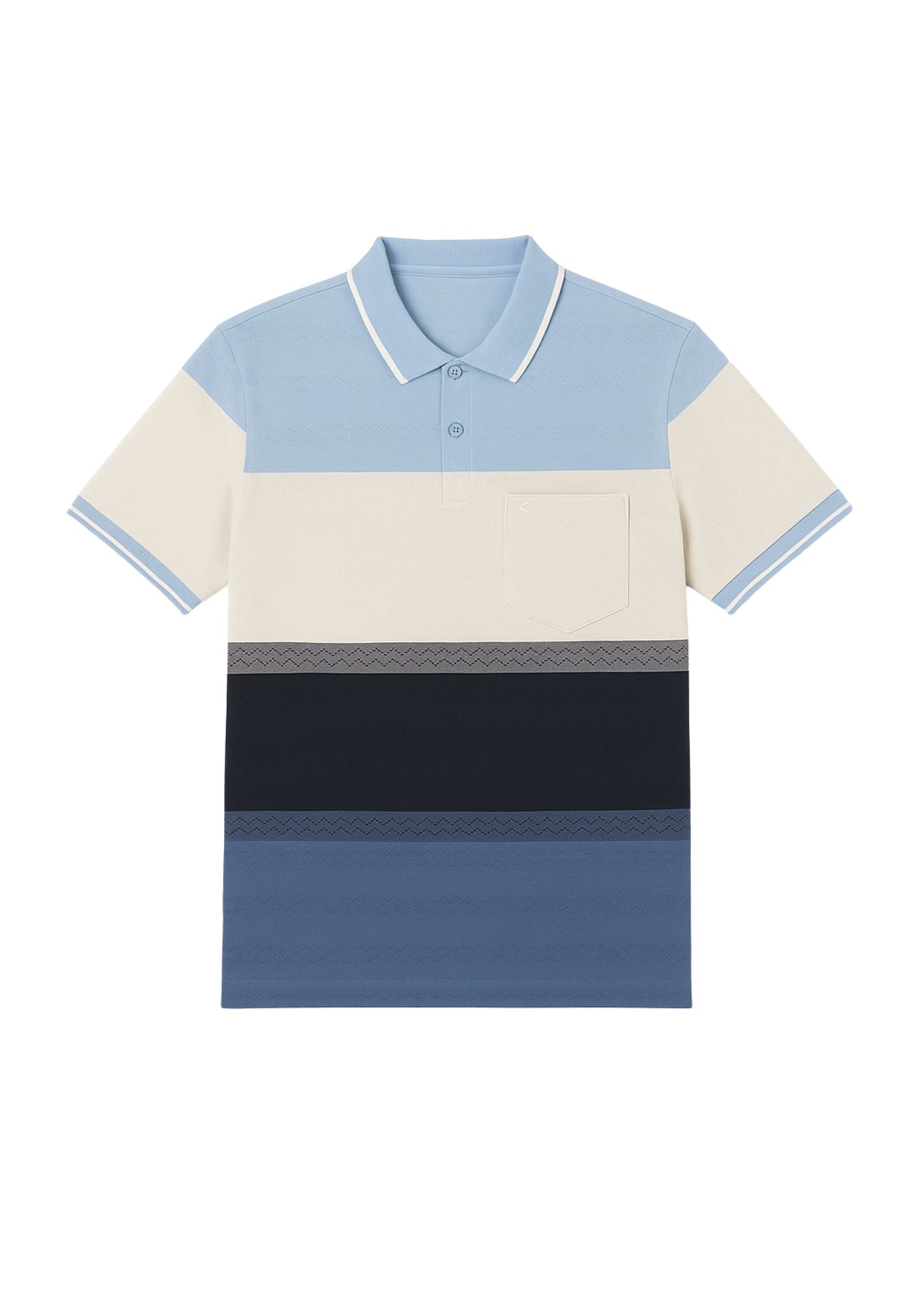 Mustard Navy Horizon Striped Polo Tee