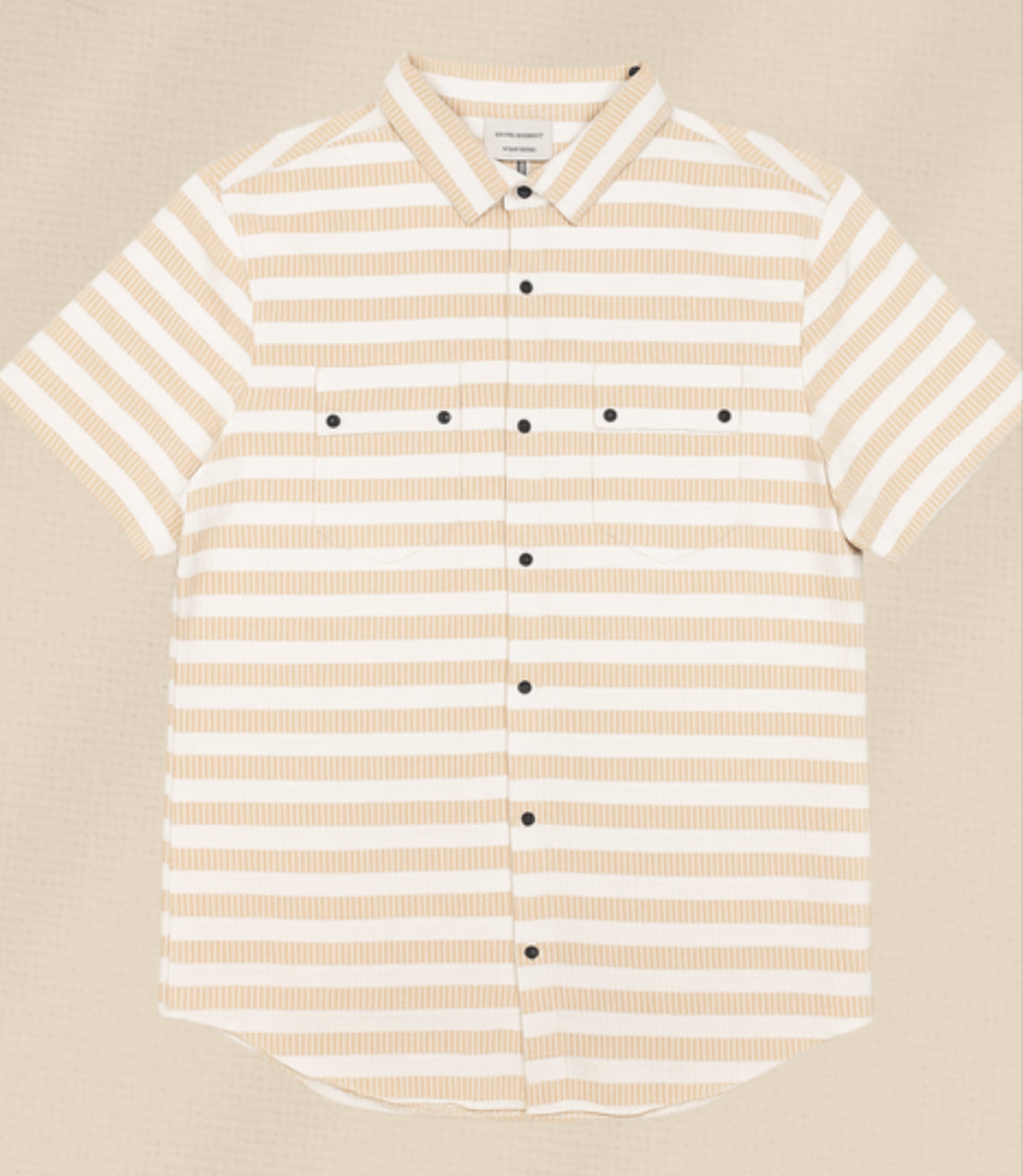 Men’s Striped Button-Down Short Sleeve Shirt