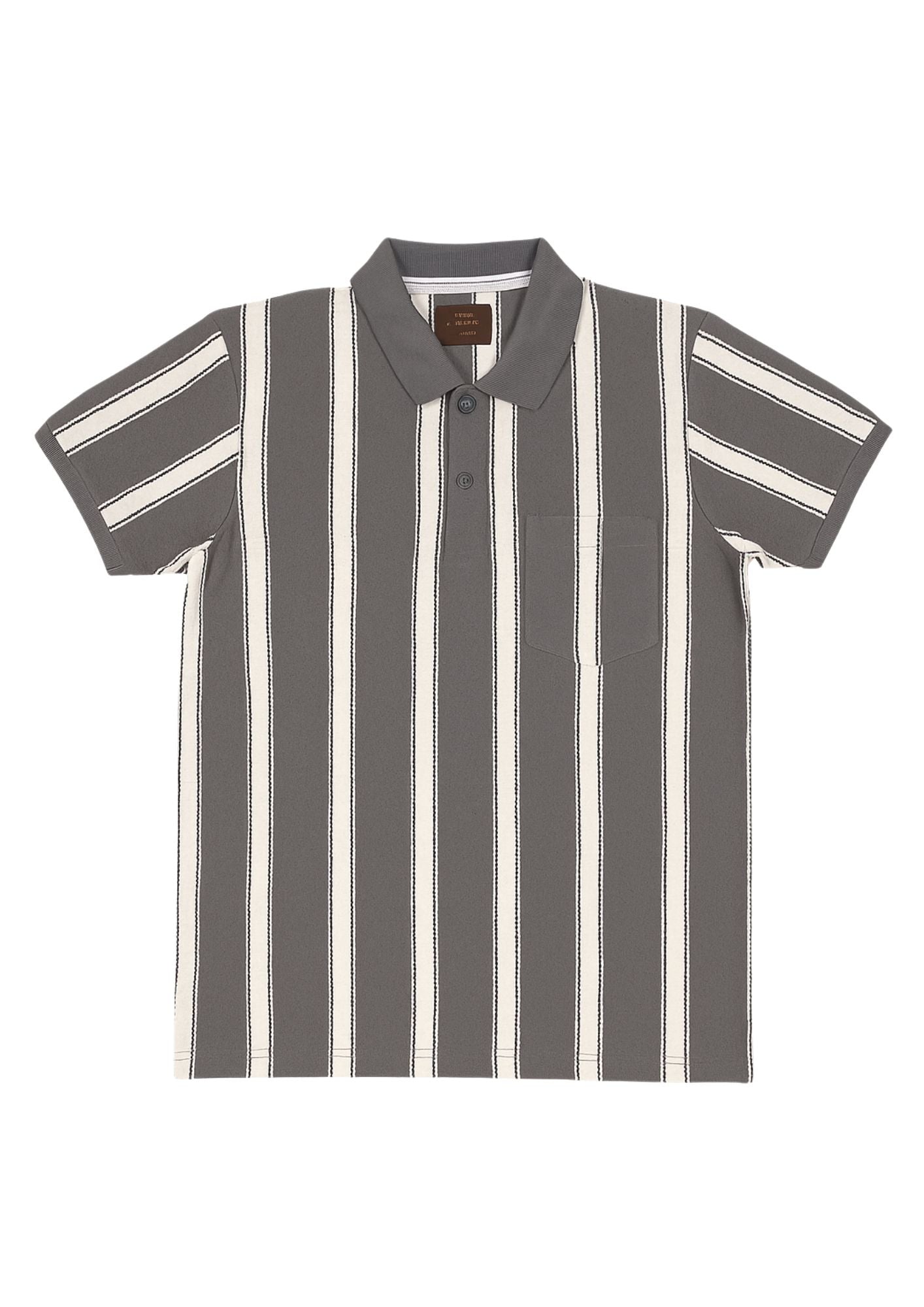 Mint Ivory Vertical Stripe Polo Tee