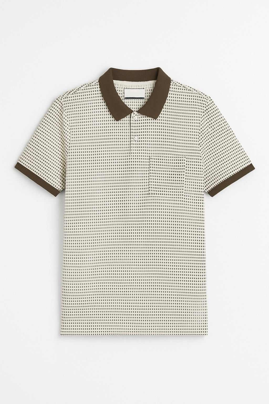 Micro-Striped Polo  with Contrast Collar
