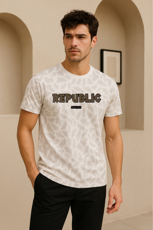 White Printed Graphic T-Shirt – Republic Edition