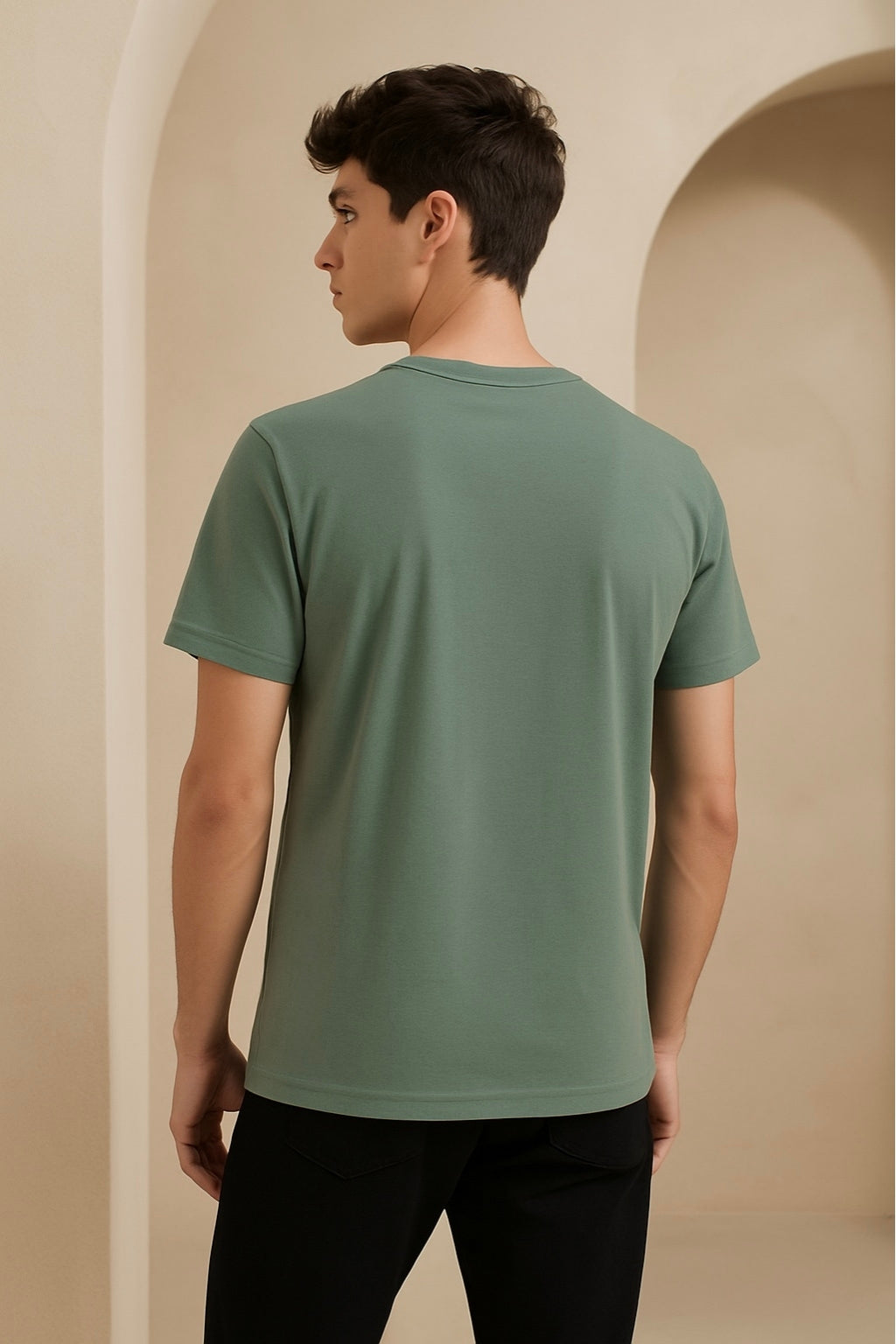 Sage Green Graphic Pocket T-Shirt