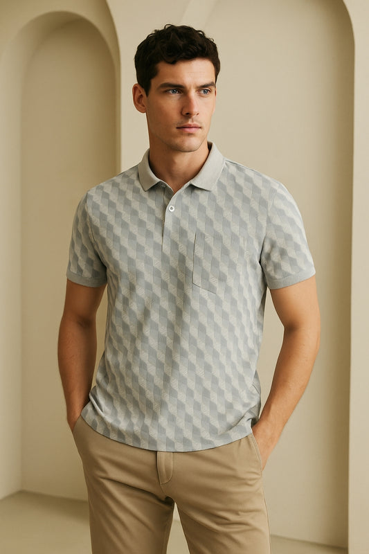 Patterned Polo Shirt