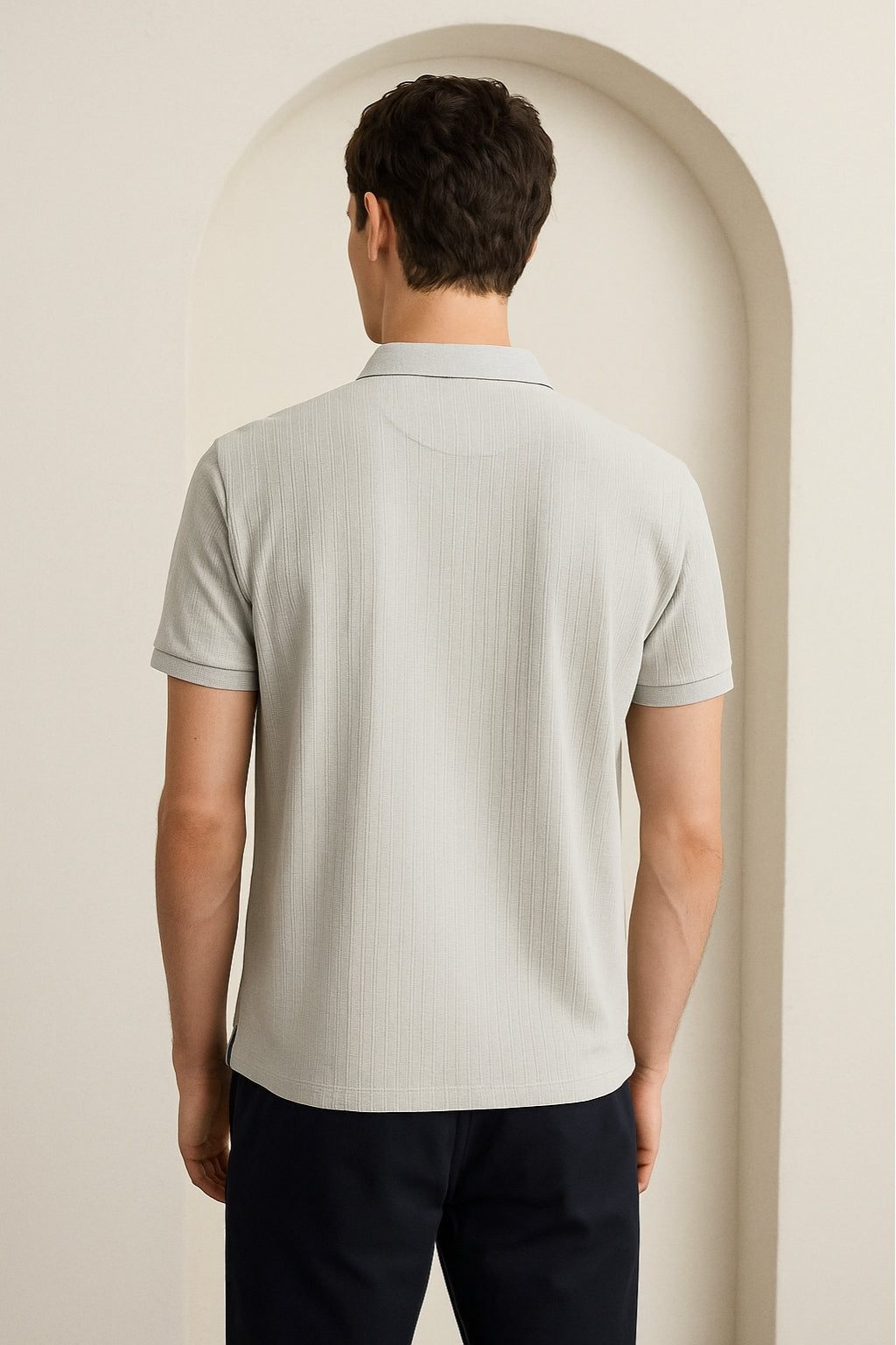Light Grey Polo T-Shirt with Pocket