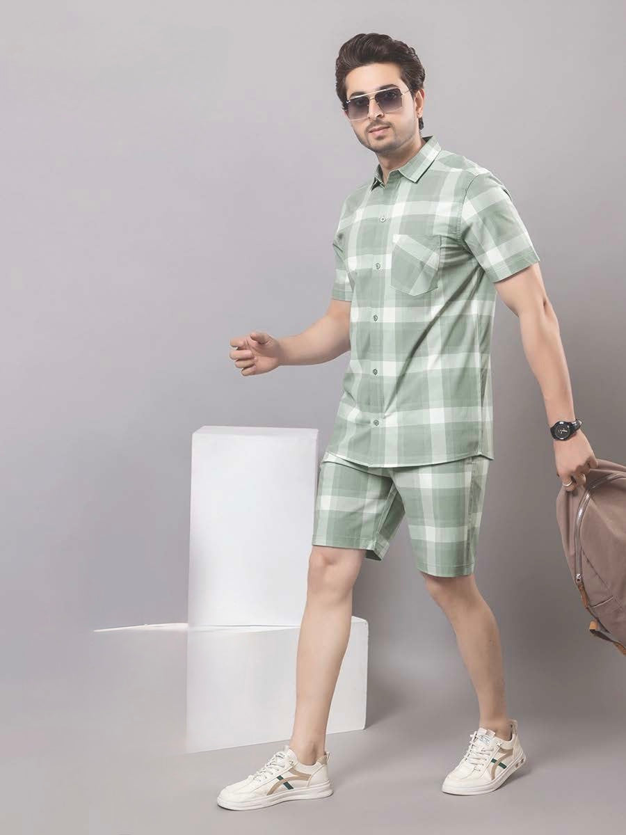 Peach Checked Co-ord Set