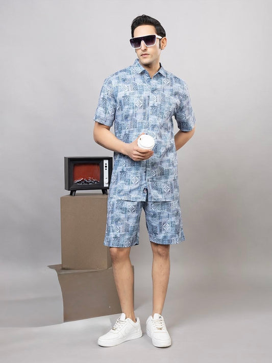 Blue Tribal Print Co-ord Set