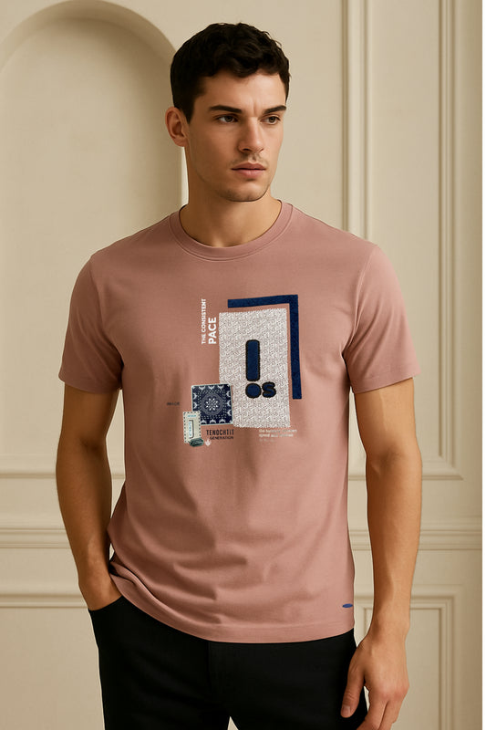 Dusty Rose Graphic Cotton Tee