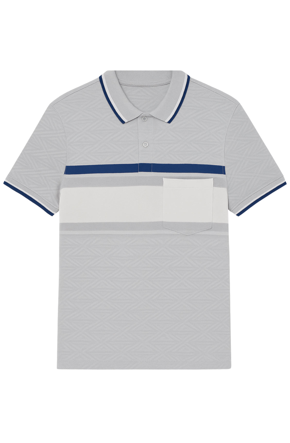 Men’s Cream Polo T-Shirt with Chest Pocket and Dual Stripe Detail