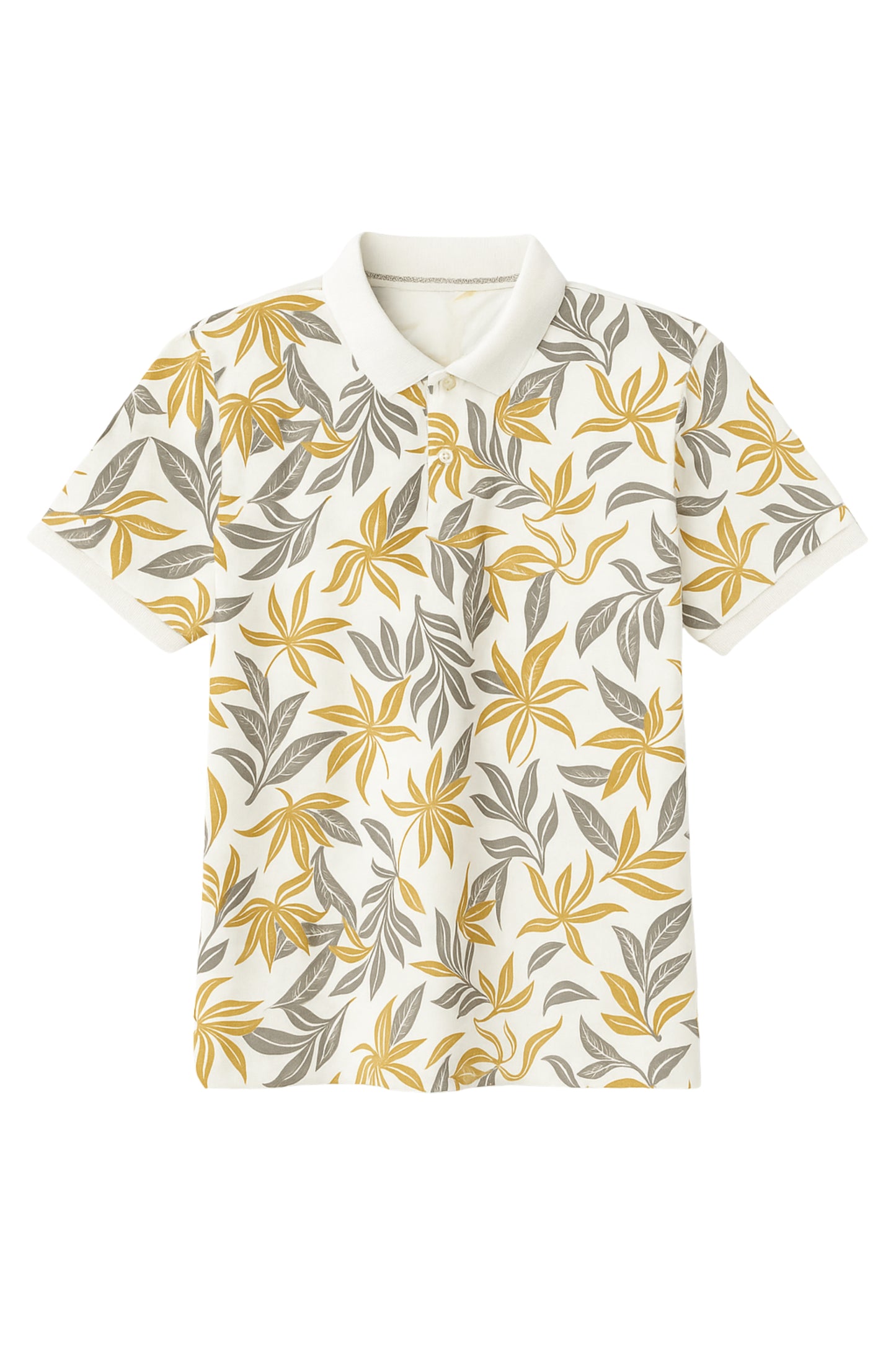Floral Print Polo Collar T-Shirt