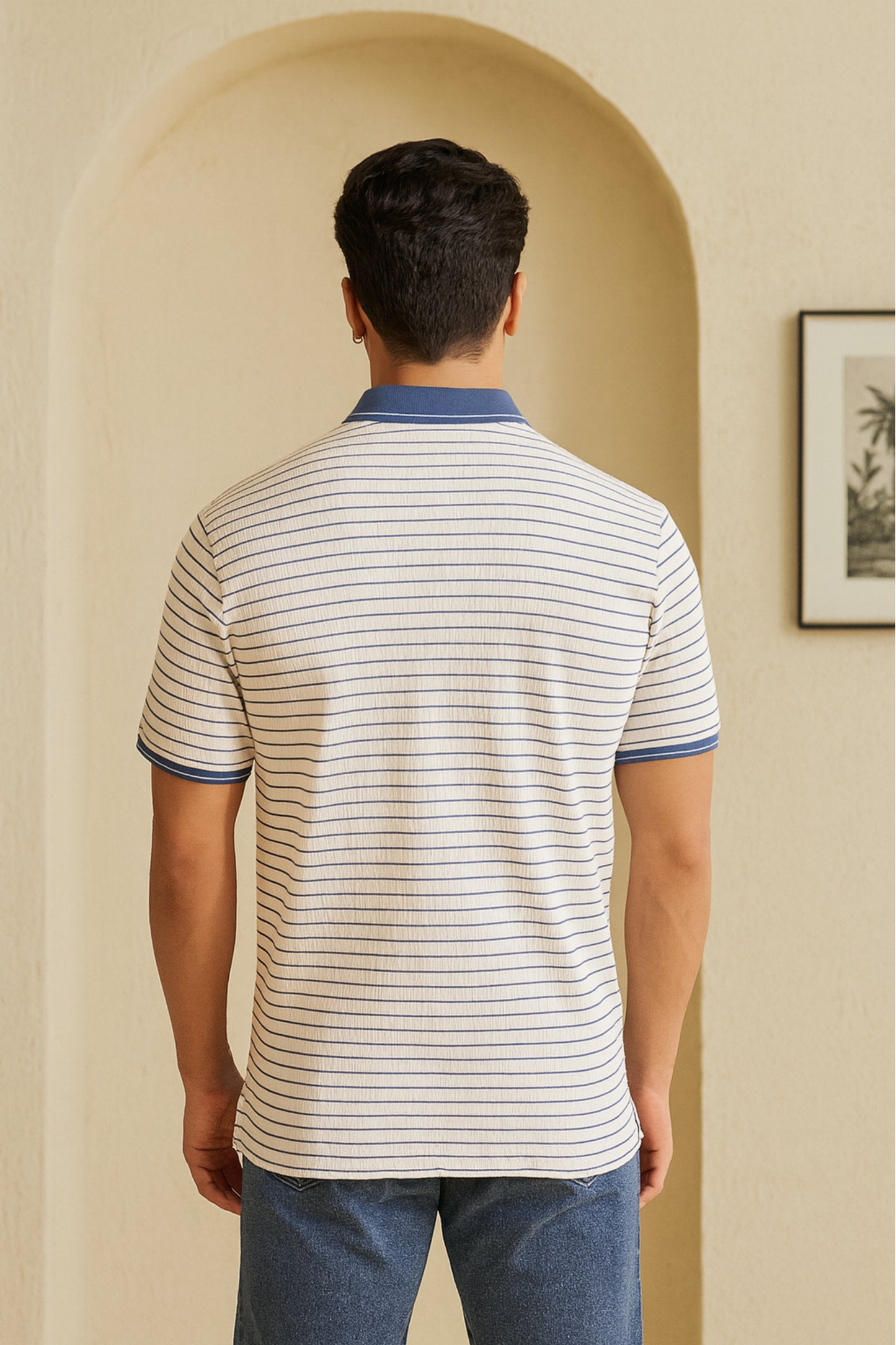 Men Striped Polo T-Shirt