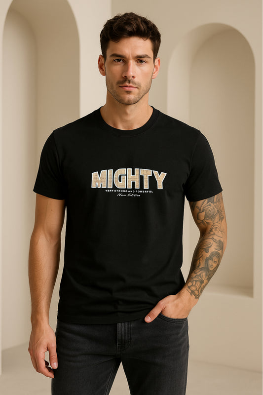 Black Mighty Graphic Crew Neck T-Shirt