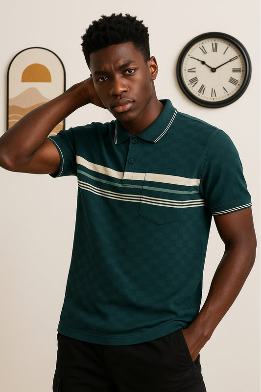 Black Italia Crest Polo T-Shirt