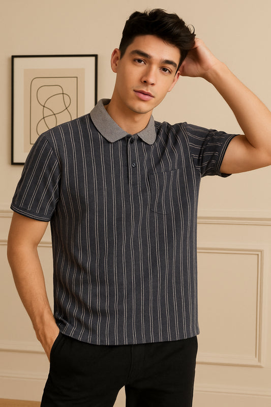 Vertical Stripe Polo