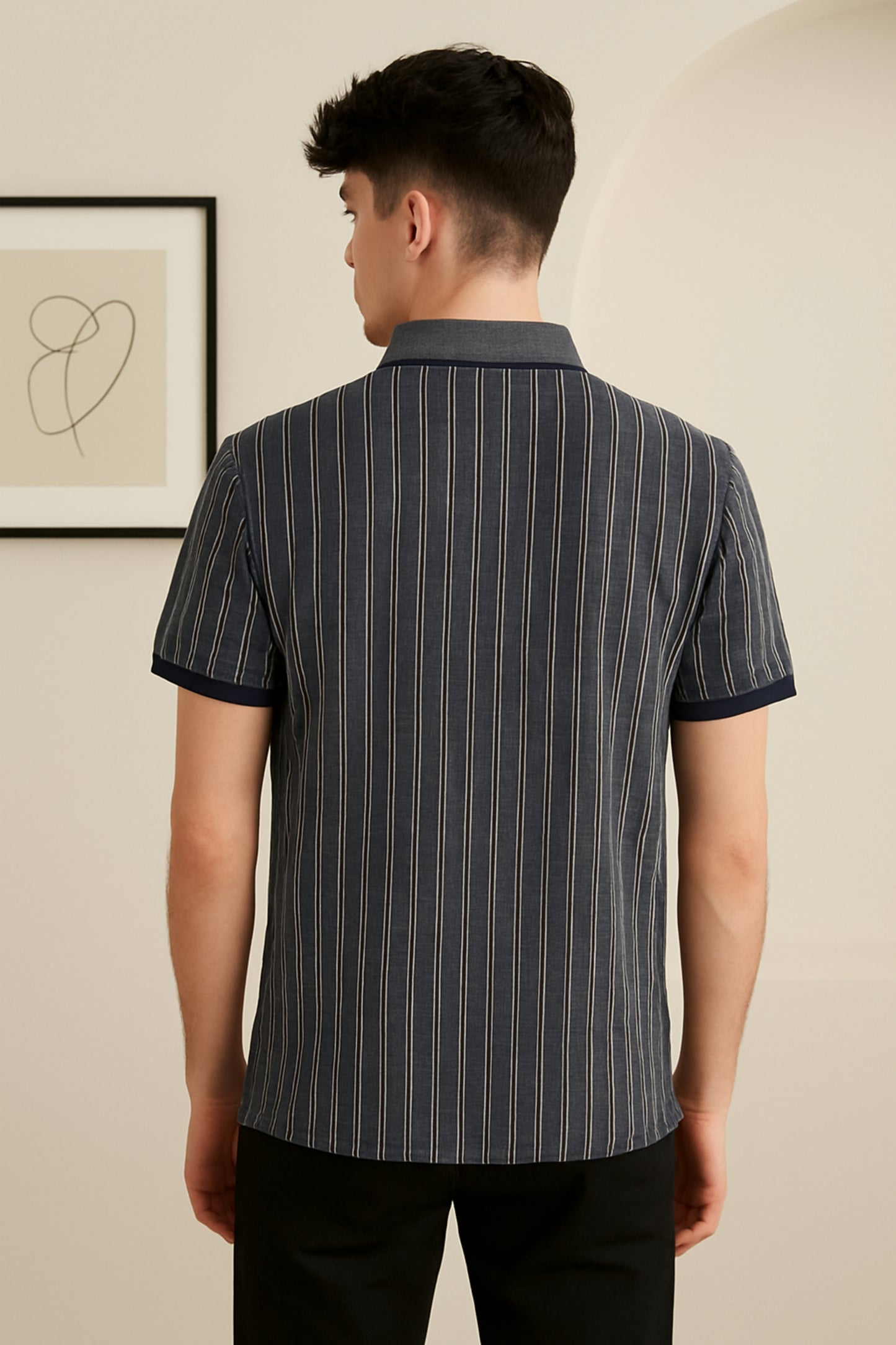 Vertical Stripe Polo