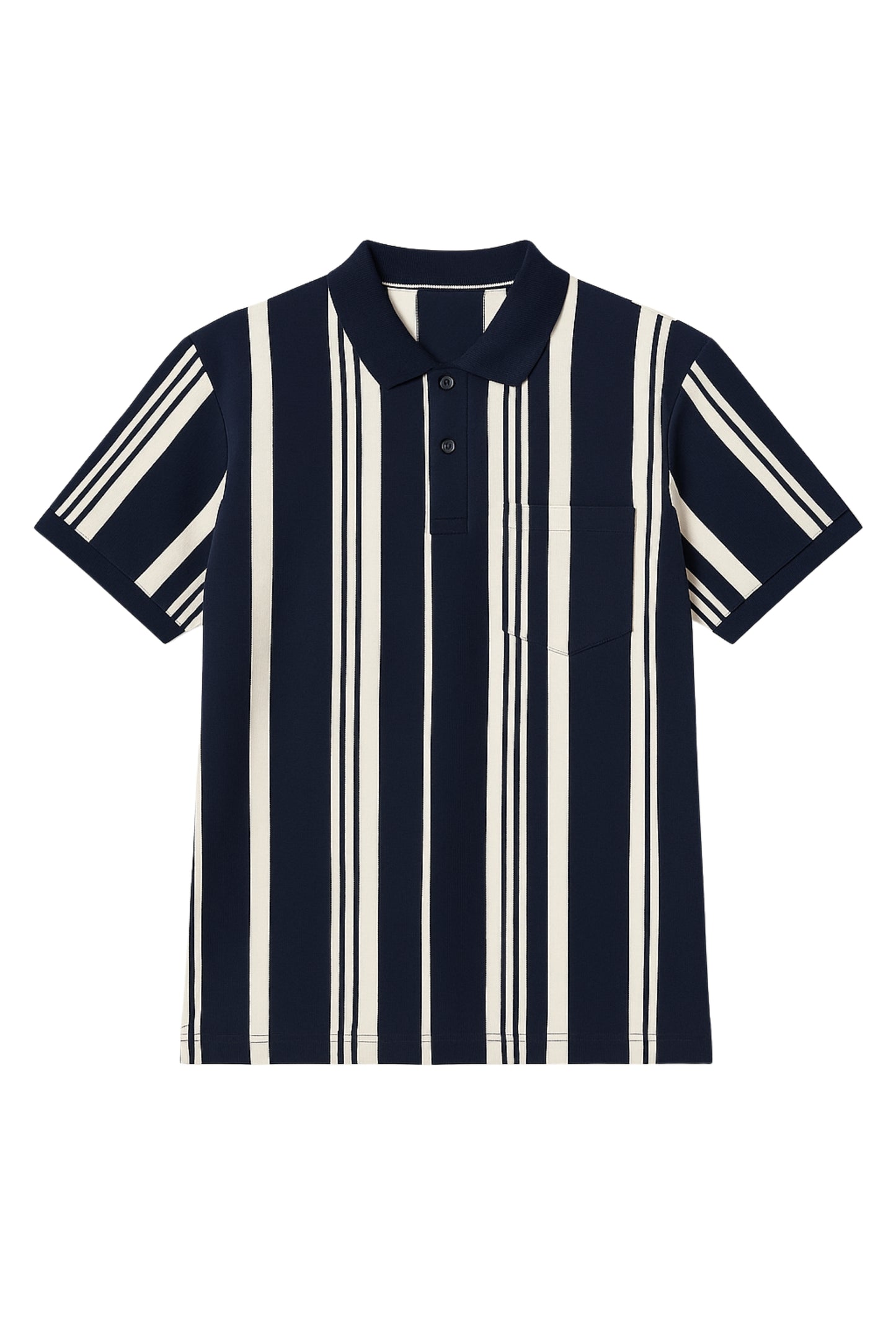 Stripe Polo Collar T-Shirt