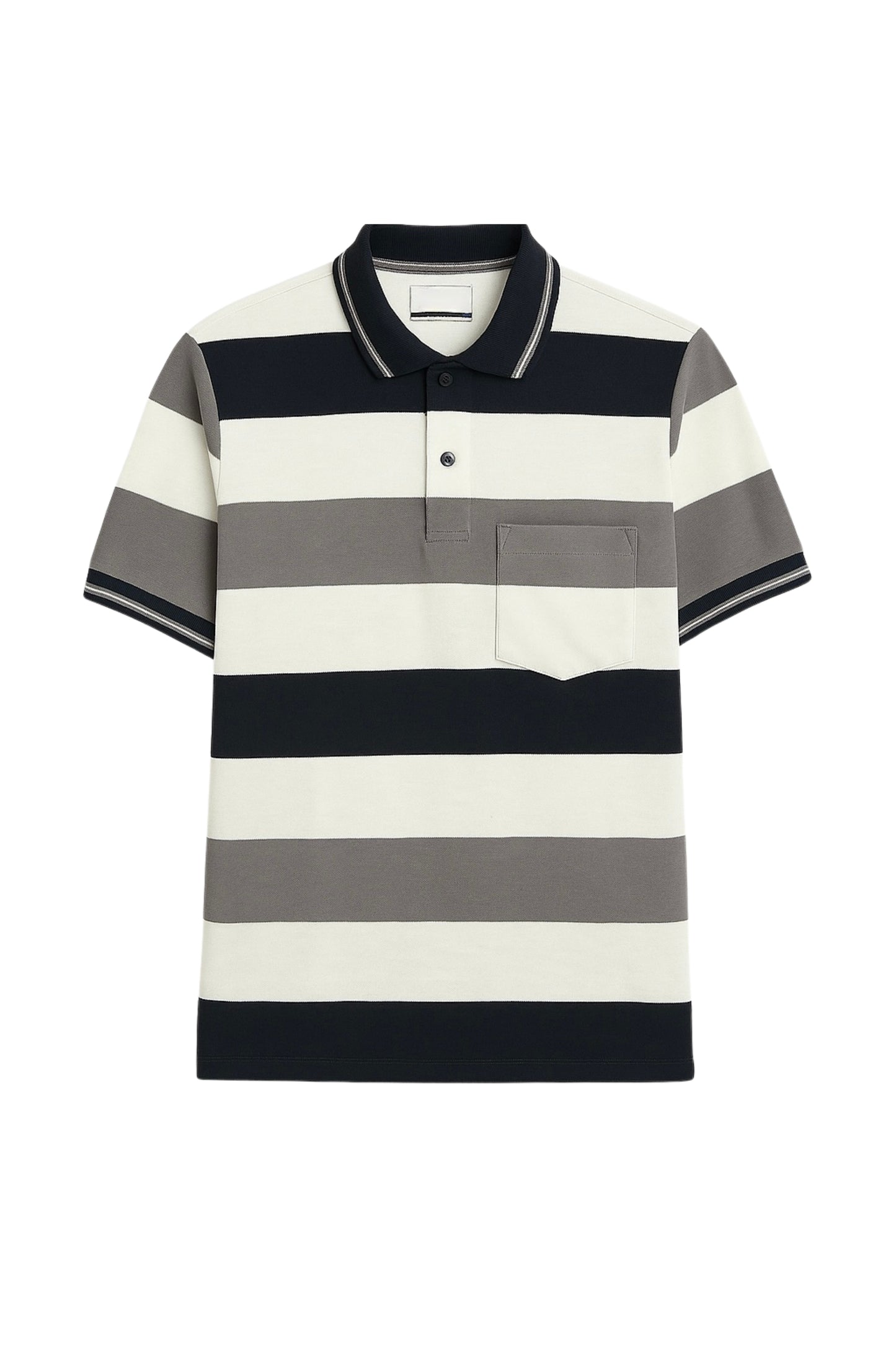 Striped Polo Collar T-Shirt