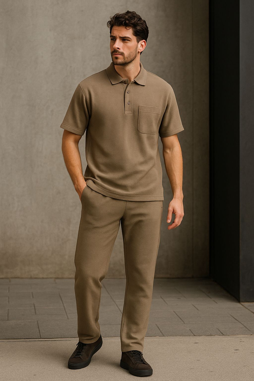 Mocha Textured Co-Ord Set